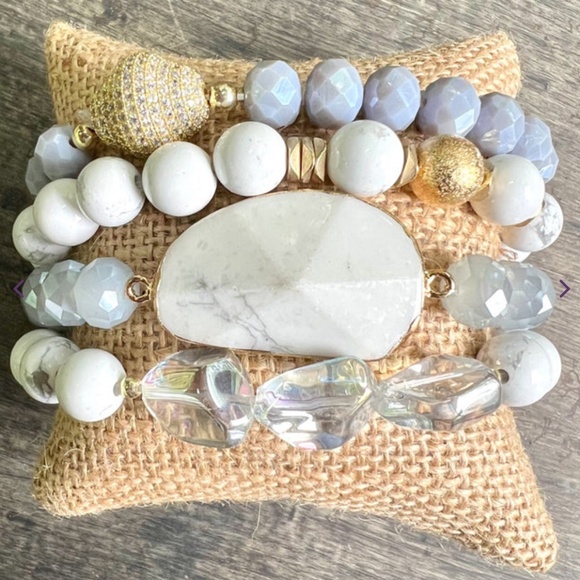 Boho “ Julia ” 4 Strand Bracelet with Natural Stones and Charms R4B - Picture 2 of 2